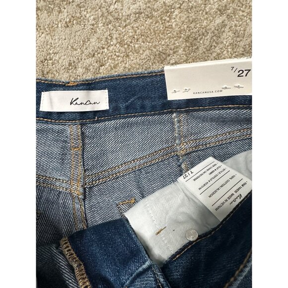 KanCan Women's Mid Wash Split Hem Bootcut Jeans Sz 7/27 High Rise NWT - Picture 7 of 8